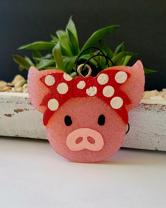 Pig Polka Dot Bow